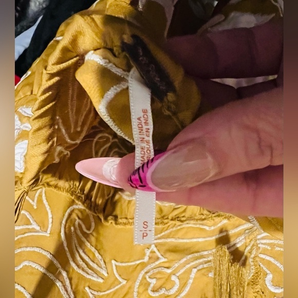 Free People Mustard Yellow Gold and White Detailed Romper - Picture 8 of 14